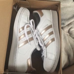 Adidas superstar rose gold shoes